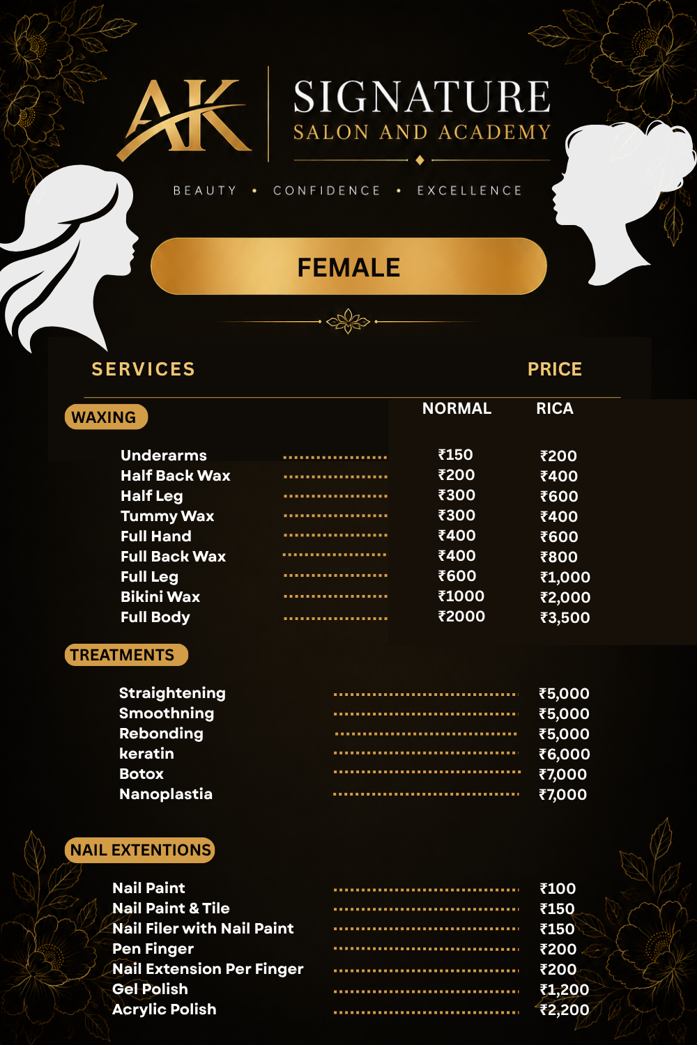 men price in salon